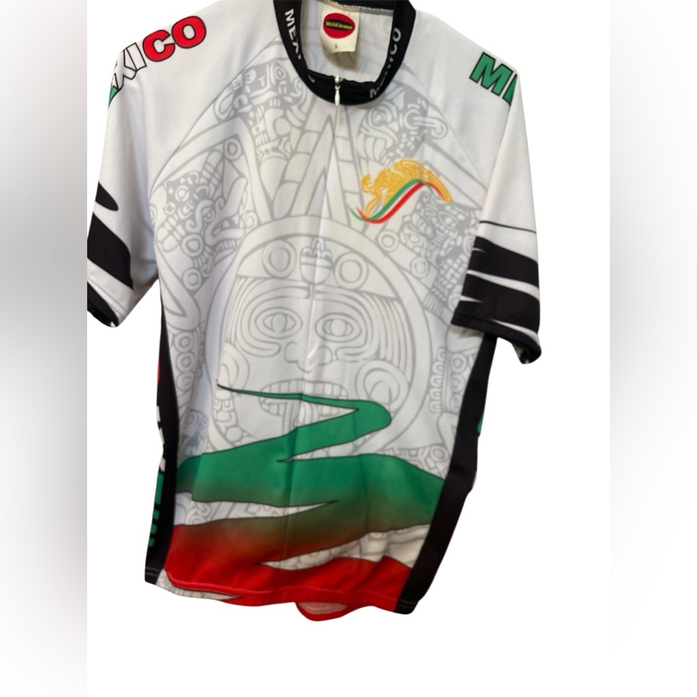World jerseys, large, cyclist shirt, Mexico, Aztec, jersey